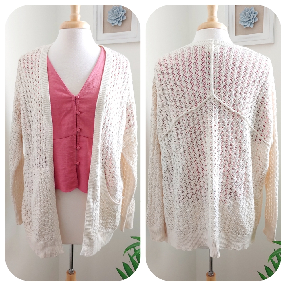 LA Hearts Sweater Knit Oversized Cardigan Cream XS/S